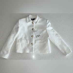White zara blazer